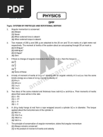 Physics: Topic: System of Particles and Rotational Motion