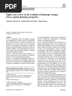 Eighty-Year Review of The Evolution of Landscape Ecology: From A Spatial Planning Perspective