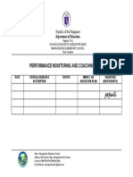 Performance Monitoring and Coaching Form: Republic of The Philippines