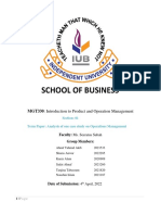 MGT330: Introduction To Product and Operation Management: Faculty: Ms. Seeratus Sabah Group Members