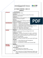 English: Half Yearly Portion - 2022 - 23 Grade 8