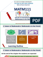 MATM111: Nature of Mathematics: Mathematics in Our World