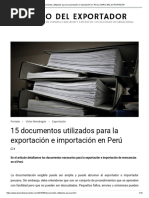 15 Documentos Utilizados para La Exportación e Importación en Perú