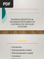 Pharmacokinetics Pharmacodynamics of Controlled Release Systems