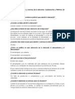 Cuestionario Admisión, Inadmsión y Rechazo de La Demanda