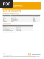 Thomson One Symbols: Quick Reference Card