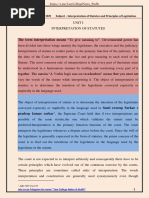 Interpretation of Statutes - Notes (Law College)