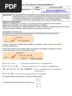 Guia #2 de Trabajo 8º Basico Matematica Nombre Fecha Profesor Correo