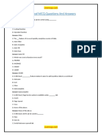 MS Excel MCQ Questions and Answers PDF