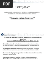 LOPCYMAT Impacto en Las Empresas V1 Julio 2005