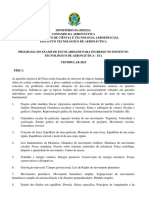 Ministério Da Defesa Comando Da Aeronáutica Departamento de Ciência E Tecnologia Aeroespacial Instituto Tecnológico de Aeronáutica