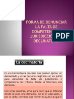 5.-Formas de Denunciar La Falta de Competencia y Jurisdicción (Declinatoria