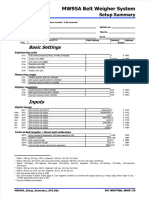 MW95A Belt Weigher System: Setup Summary