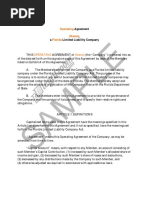 Sample: Agreement, A Limited Liability Company