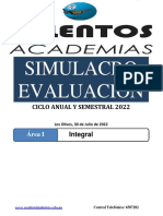 Simulacro de Evaluación Tipo Admisión Julio