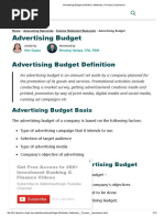 Advertising Budget (Definition, Methods) - Process - Importance