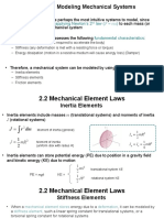 Chapter 2: Modeling Mechanical Systems: Applying Newton's 2 Law (F Ma) Fundamental Characteristics