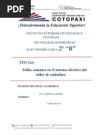 Fallas Comunes en El Sistema Electrico Informe