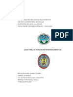 Juicio Oral de Fijación de Pensión Alimenticia