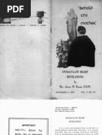 "Behold Thy Mother" Immaculate Heart Revelations by Rev. James M. Keane, O.S.M. (November 4, 1954 Vol. 3 No. 18)