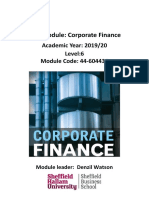 Module Guide - L6 Corporate Finance 2019-20