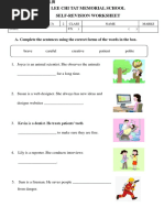 Lee Chi Tat Memorial School Self-Revision Worksheet: E 4B SR WS (4BU.3) 2 Class Name Marks Date: P.5