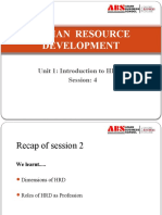 Human Resource Development: Unit 1: Introduction To HRD Session: 4