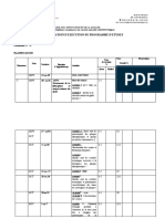 Planification D'Execution Du Programme D'Etudes