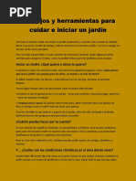 Consejos y Herramientas para Cuidar e Iniciar Un Jardín