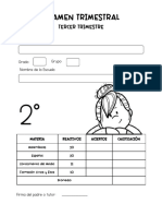 2do. Grado. Evaluación Trimestral