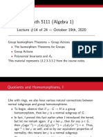 5111 Lecture 14 Isomorphism Theorems Group Actions