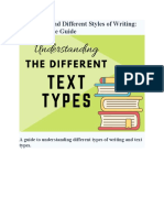 Text Types and Different Styles of Writing