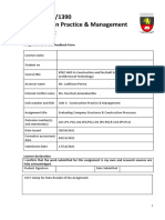 Construction Practice & Management (Archi RQF) Assignment - S3 2021