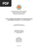 Factors Affecting Decision Making in Choosing Strands Among Senior High School Students: A Cross-Sectional Study