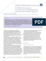 Perspectives of Speech-Language Pathologists On The Use of Telepractice in Schools Quantitative Survey Results