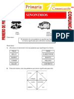 Sinonimos para Niños de Primero de Primaria