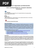 TL Module 4: Organisation and Administration Unit 1: Learning Activities For A Computer Laboratory Environment