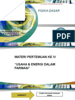 Pertemuan V Usaha & Energi Dalam Farmasi