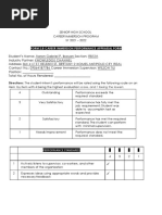 Form 2.8 Career Immersion Performance Appraisal Form