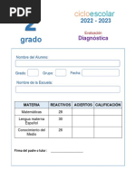 Examen Diagnóstico Segundo Grado 2019 2020