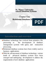 ST, Marry University Advanced Database Systems: Chapter One