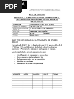 Acta de Difución Radiacion Uv