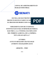 Implementacion de Un Sistema Fotovoltaico para Suministrar Energia Electrica A La Vivienda e Iluminacion Del Terreno Agricola de La Empresa Nova Solar Aqp S.A.C