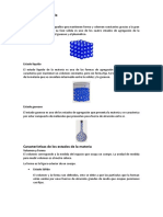 Explicación de Las Características de Los Estados de La Materia