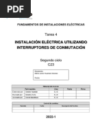 Tarea 4 - Instalación Eléctrica Utilizando Interruptores de Conmutación