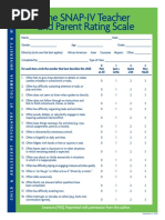 SNAP-IV Parent Teacher ENGLISH