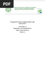 Programming Fundamentals Lab: Spring 2011