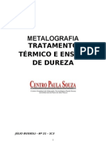 Metalografia - Tratamento Térmico e Ensaio de Dureza