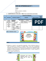 Sesion de Aprendizaje #1: 1. Datos Informativos