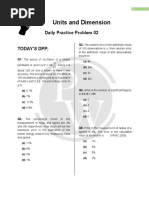 CH 32 Units and Dimension: Daily Practice Problem 02 Today'S DPP